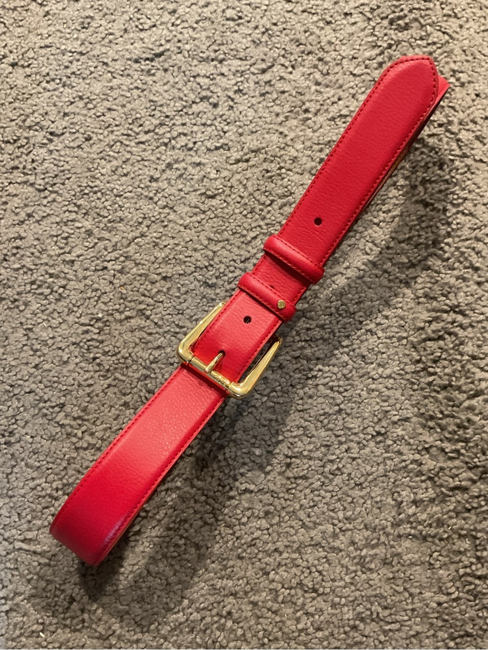 Ralph Lauren Vintage Hot Pink Leather Dress Belt Gold Logo Buckle Casual Y2K, M